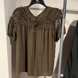 Military green blouse